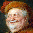 Wikipedia says: Smiling can imply a sense of humour and a state of amusement, as in this painting of Falstaff by Eduard von Grtzner.