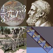sphere volume, catapult, Archimedes screw