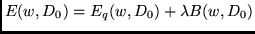 $E(w,D_0)= E_{q}(w,D_0) + \lambda B(w,D_0)$