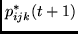 $p^*_{ijk}(t+1)$