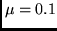 $\mu = 0.1$