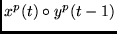 $x^p(t) \circ y^p(t-1)$