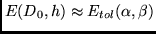 $E(D_0,h) \approx E_{tol}(\alpha,\beta)$