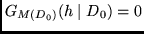 $G_{M(D_0)}(h \mid D_0) = 0$