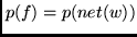 $p(f)=p(net(w))$