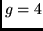 $g=4$
