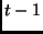 $t-1$