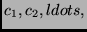$c_1, c_2, ldots,$