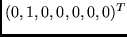 $(0, 1, 0, 0, 0, 0, 0)^T$