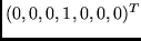 $(0, 0, 0, 1, 0, 0, 0)^T$