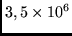 $3,5 \times 10^6$