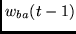 $w_{ba}(t-1)$