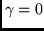 $\gamma = 0$