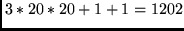 $3*20*20+1+1=1202$