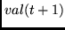 $val(t+1)$