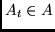 $A_t \in A$