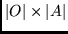 $\vert O\vert \times \vert A\vert$