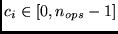 $c_i \in [0, n_{ops}-1]$