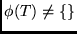 $\phi(T) \neq \{\}$