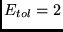 $E_{tol} = 2$