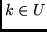 $k \in U$