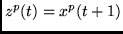 $z^p(t)=x^p(t+1)$