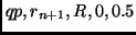 $qp, r_{n+1}, R, 0, 0.5$