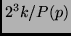 $2^3k/P(p)$