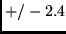 $+/- 2.4$