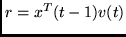 $r = x^{T}(t-1)v(t)$