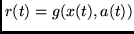 $r(t)=g(x(t),a(t))$