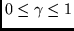 $ 0 \leq \gamma \leq 1 $
