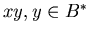 $xy, y \in B^*$