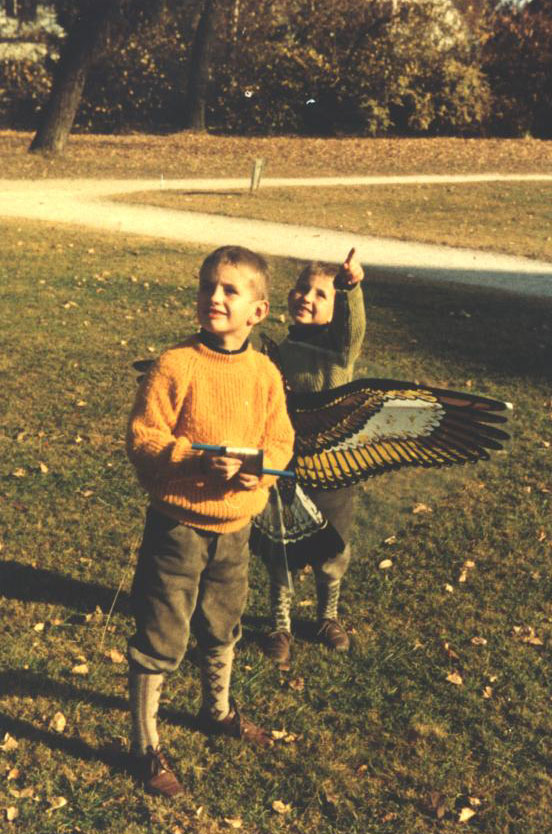 Juergen Schmidhuber with his 
little brother Christof in Munich's English Garden (1968 or so)