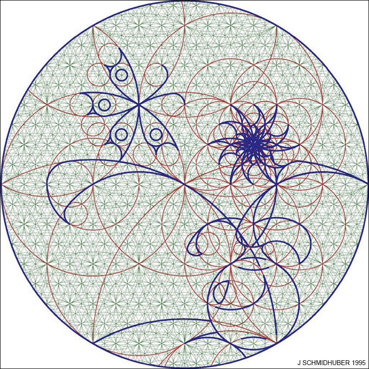 Low-Complexity Art: butterfly approaching a vase with a flower. Juergen Schmidhuber 1995