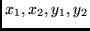 $x_1,x_2,y_1,y_2$