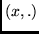 $(x,.)$