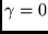 $\gamma = 0$