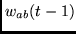 $w_{ab}(t-1)$
