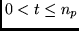 $0 < t \leq n_p$