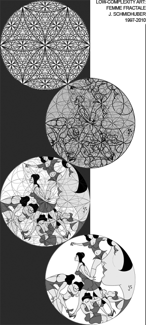 Femme Fractale: Lady in Red - Low-Complexity Art by Juergen Schmidhuber