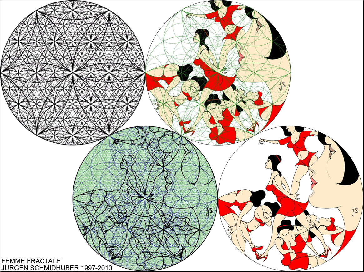 Femme Fractale: Lady in Red,
  by Juergen Schmidhuber (1997-2010)