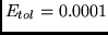 $E_{tol} = 0.0001$