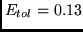 $E_{tol} = 0.13$