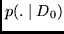 $p(. \mid D_0)$