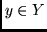 $y \in Y$