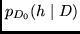 $p_{D_0}(h \mid D)$