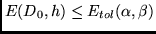 $E(D_0,h) \leq E_{tol}(\alpha,\beta)$