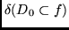 $\delta (D_0 \subset f)$