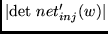 $\vert\mbox{det } net_{inj}'(w)\vert$